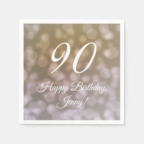 Elegant 90th Birthday Napkins For Her 