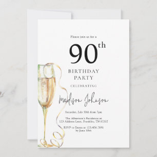 Elegant 90th Birthday Party Invitation