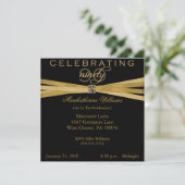 Elegant 90th Birthday Party Invitations (Standing Front)