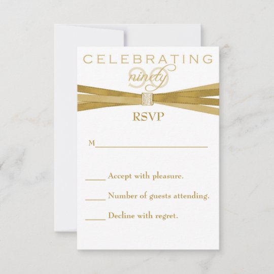 Elegant 90th Birthday Party Invitations RSVP Card | Zazzle.com