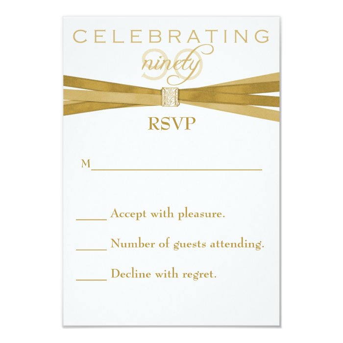 Elegant 90th Birthday Party Invitations RSVP Card Zazzle