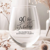 Elegant 90th Birthday Party Thermal Wine Tumbler | Zazzle