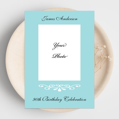 Elegant 90th Birthday Photo Invitation