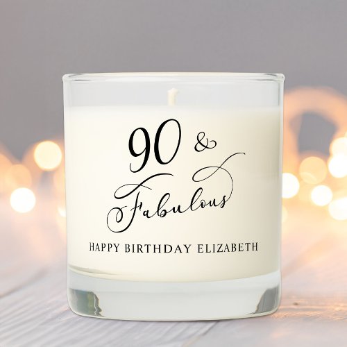 Elegant 90th Birthday Scented Candle