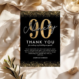Elegant 90th Birthday Thank You Card