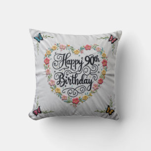 Elegant 90th Birthday Throw Pillow: A Stylish Trib Throw Pillow