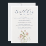 Elegant 90th Calligraphy Wildflower Birthday Invitation<br><div class="desc">Elegant 90th Calligraphy Wildflower Birthday Invitation</div>