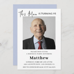 Elegant 95th birthday invitations Men Photo