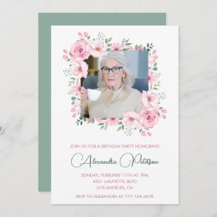 Elegant 95th birthday invitations Photo Boho