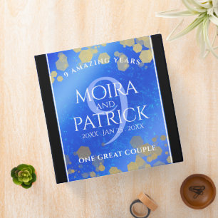 Elegant 9th Lapis Lazuli Wedding Anniversary 3 Ring Binder