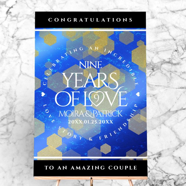 Elegant 9th Lapis Lazuli Wedding Anniversary Acrylic Sign (Elegant 9th Lapis Lazuli Wedding Anniversary Acrylic Sign Cover Photo)