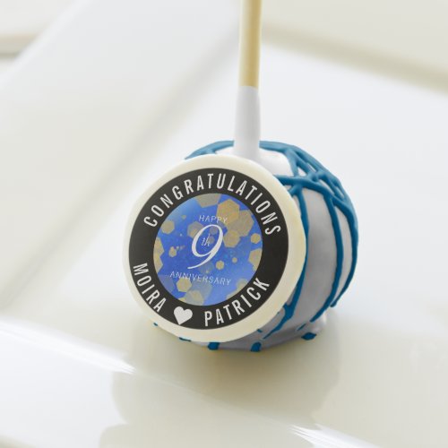 Elegant 9th Lapis Lazuli Wedding Anniversary Cake Pops