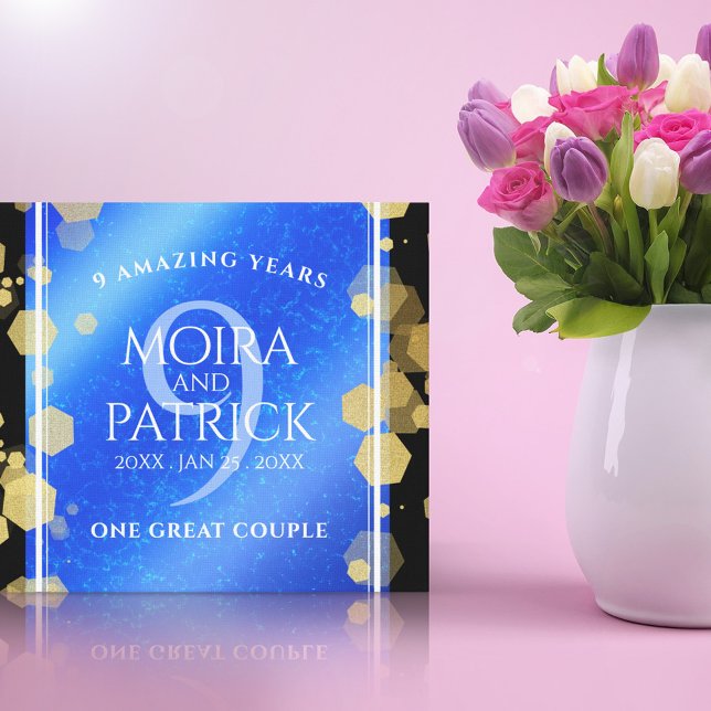 Elegant 9th Lapis Lazuli Wedding Anniversary Canvas Print (Creator Uploaded)