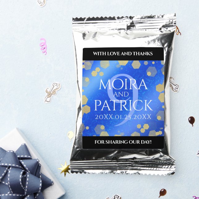 Elegant 9th Lapis Lazuli Wedding Anniversary Coffee Drink Mix (Packets)