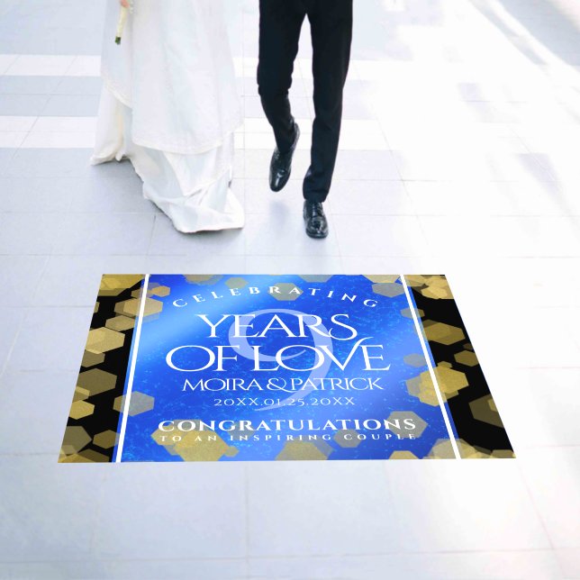 Elegant 9th Lapis Lazuli Wedding Anniversary Floor Decals (Wedding)