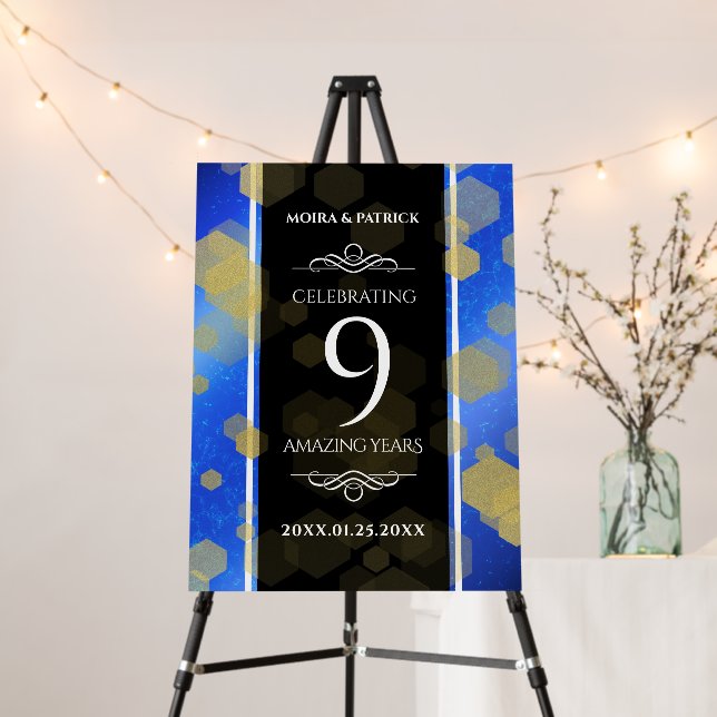 Elegant 9th Lapis Lazuli Wedding Anniversary Foam Board (In Situ (Stand))
