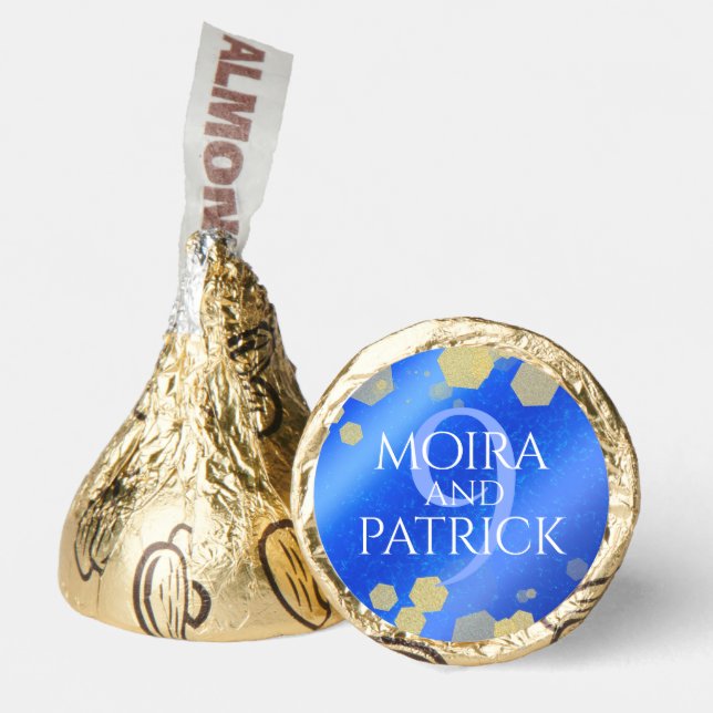 Elegant 9th Lapis Lazuli Wedding Anniversary Hershey®'s Kisses® (Front)