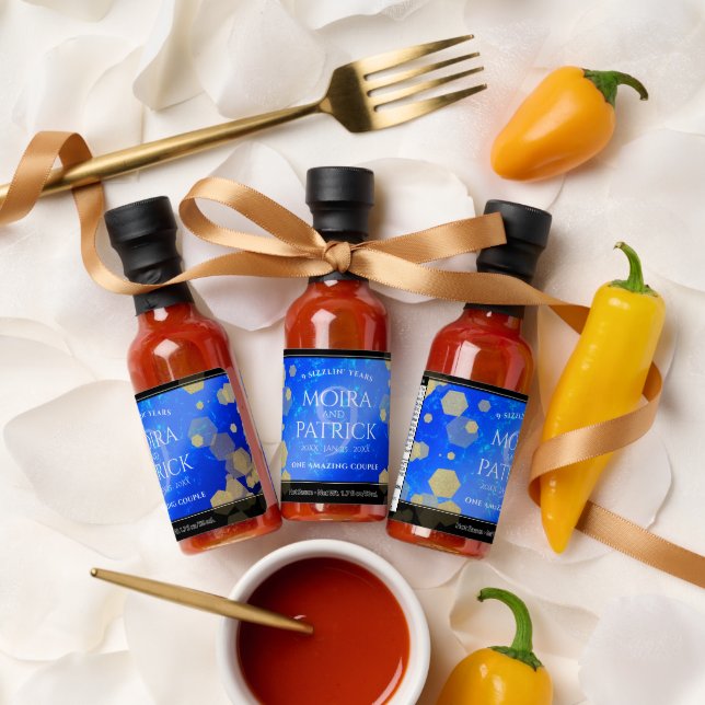 Elegant 9th Lapis Lazuli Wedding Anniversary Hot Sauces (Wedding)