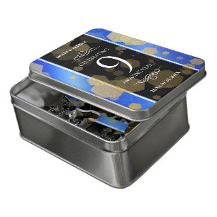 Elegant 9th Lapis Lazuli Wedding Anniversary Jigsaw Puzzle