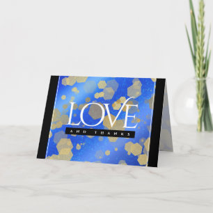 Elegant 9th Lapis Lazuli Wedding Anniversary Letterpress Thank You Card