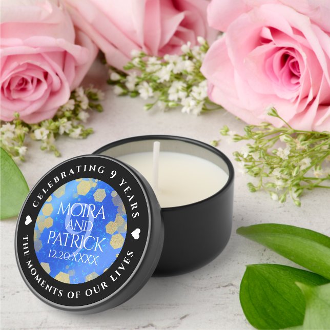 Elegant 9th Lapis Lazuli Wedding Anniversary Mini Candle Favors (Insitu (Wedding))