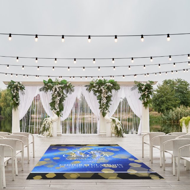 Elegant 9th Lapis Lazuli Wedding Anniversary Outdoor Rug (Insitu (Wedding 1))