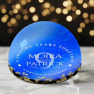 Elegant 9th Lapis Lazuli Wedding Anniversary Paperweight