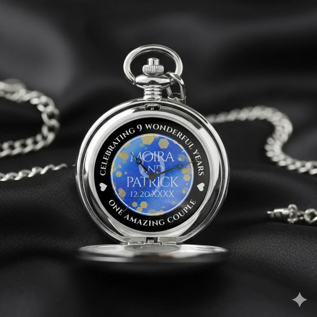 Elegant 9th Lapis Lazuli Wedding Anniversary Pocket Watch (Elegant 9th Lapis Lazuli Wedding Anniversary Pocket Watch Cover Photo)