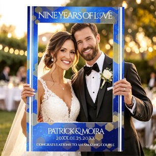 Elegant 9th Lapis Lazuli Wedding Anniversary Selfie Frame
