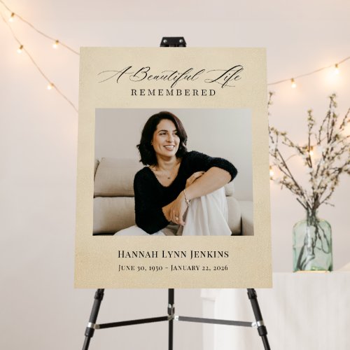 Elegant A Beautiful Life Remembered Memorial Photo Foam Board