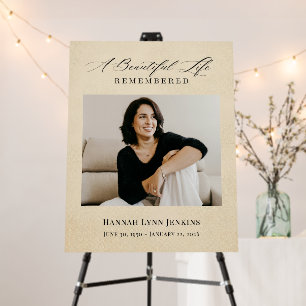Elegant A Beautiful Life Remembered Memorial Photo Foam Board
