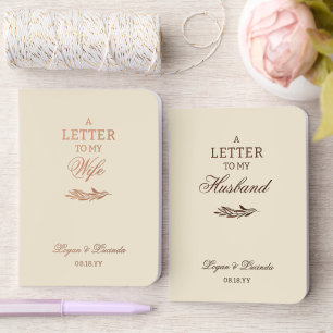 Elegant A Letter to My Wife Husband Wedding Foil Vow Books