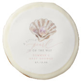 Elegant A Little Pearl Is On The Way Baby Shower Sugar Cookie (Front)