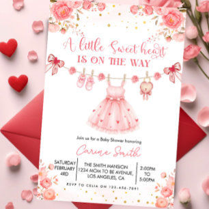 Elegant a Little Sweetheart Baby Shower  Invitation