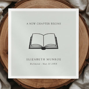 Elegant A New Chapter Sage Green Baby Shower Napkins