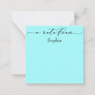 Elegant "A Note From" in Simple Aqua