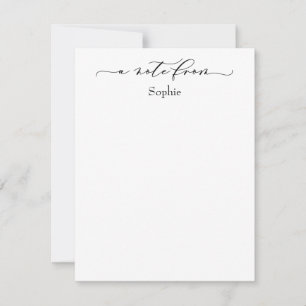 Elegant "A Note From" in Simple Black & White