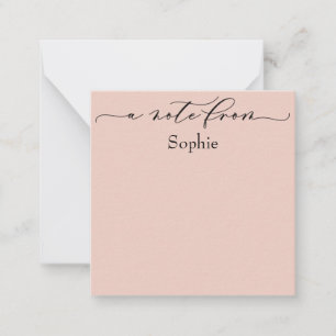 Elegant "A Note From" in Simple Blush Pink