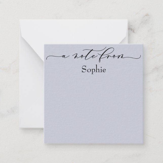 Elegant "A Note From" in Simple Dusty Blue (Front)
