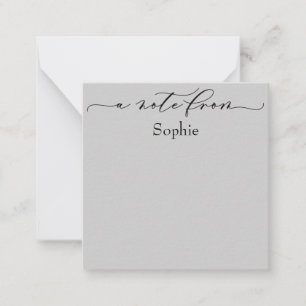 Elegant "A Note From" in Simple Light Gray Card