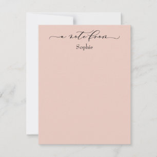 Elegant "A Note From" Simple Blush Pink