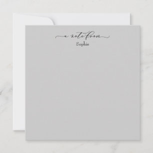 Elegant "A Note From" Simple Card Light Gray