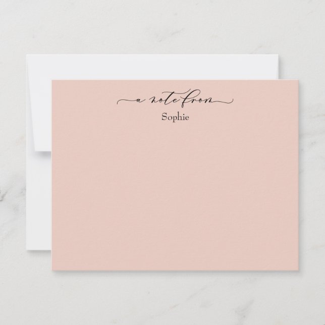 Elegant "A Note From", Simple in Blush Pink (Front)