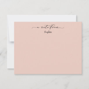 Elegant "A Note From", Simple in Blush Pink