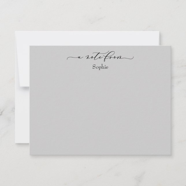 Elegant "A Note From", Simple in Light Gray Card (Front)