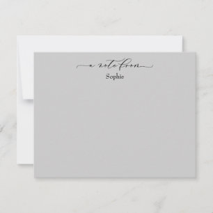 Elegant "A Note From", Simple in Light Gray Card