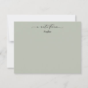 Elegant "A Note From", Simple in Sage Green