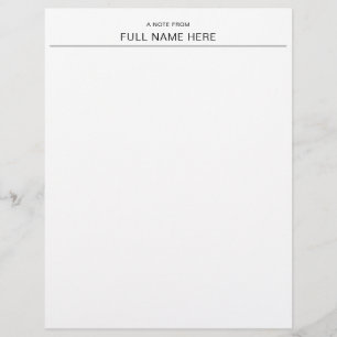Elegant A Note From You Personalized Letterhead