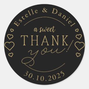 Elegant A Sweet Thank You Wedding Favor Classic Round Sticker