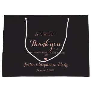 Elegant A Sweet Thank you Wedding Personalized Large Gift Bag